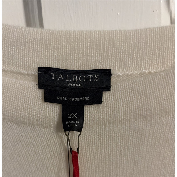 NWT Talbots Classics Womens Pure Cashmere Sweater 2X Cream Classic Quiet Luxury - Picture 5 of 11